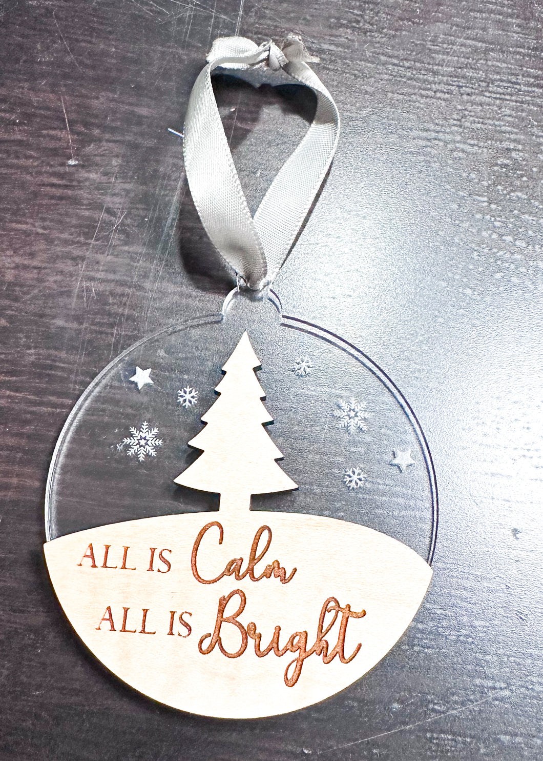 Christmas Ornament, All is Calm All is Bright