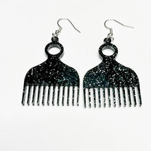 Load image into Gallery viewer, 2023 Juneteenth Collection | Afro Comb Pick Afro Puff Pick Dangling Earrings
