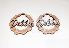 Load image into Gallery viewer, Faux Bamboo Personalized Engraved Wooden Earrings, up to 10 characters
