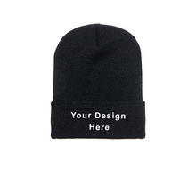 Load image into Gallery viewer, Black Beanie, Custom Embroidered
