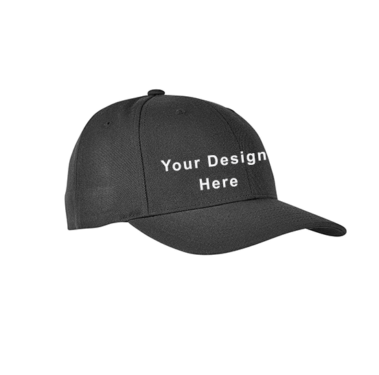 Black Baseball Cap, Custom Embroidered, Snap Back