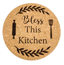 Load image into Gallery viewer, Kitchen Trivet Pot holder, home decor, Bless This Kitchen
