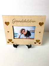 Load image into Gallery viewer, Wooden Engraved Grandchildren Picture Frame 4x6 Photo Home Decor
