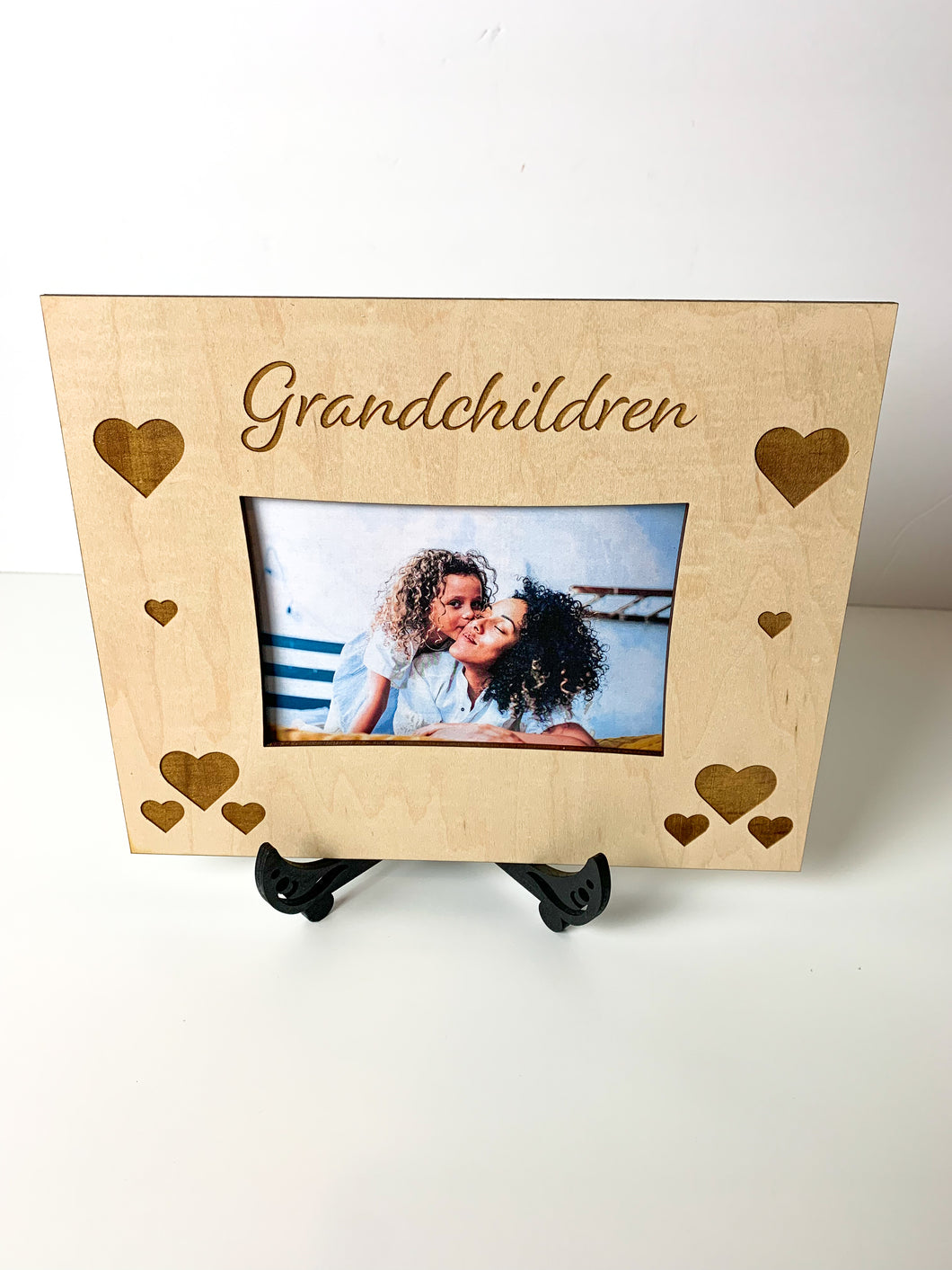 Wooden Engraved Grandchildren Picture Frame 4x6 Photo Home Decor