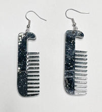 Load image into Gallery viewer, 2023 Juneteenth Collection | Afro Comb Pick Afro Puff Pick Dangling Earrings
