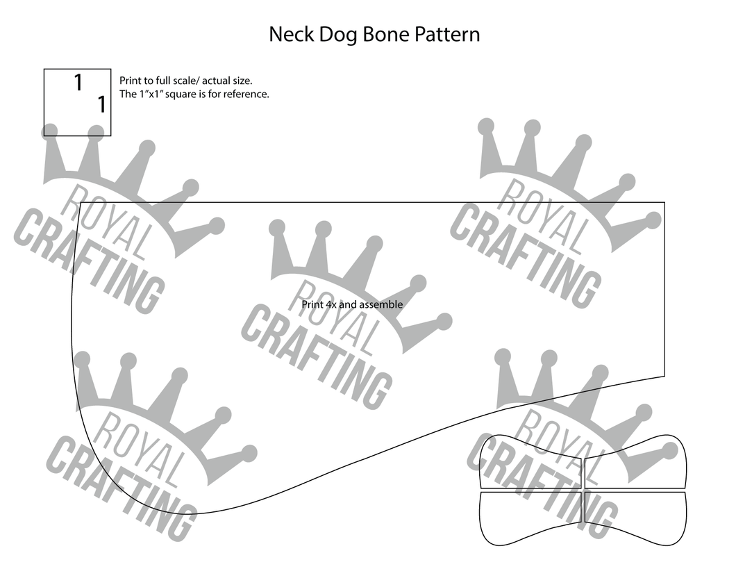 Neck Dog Bone Sewing Pattern Digital PDF and SVG File- *No Physical Product*