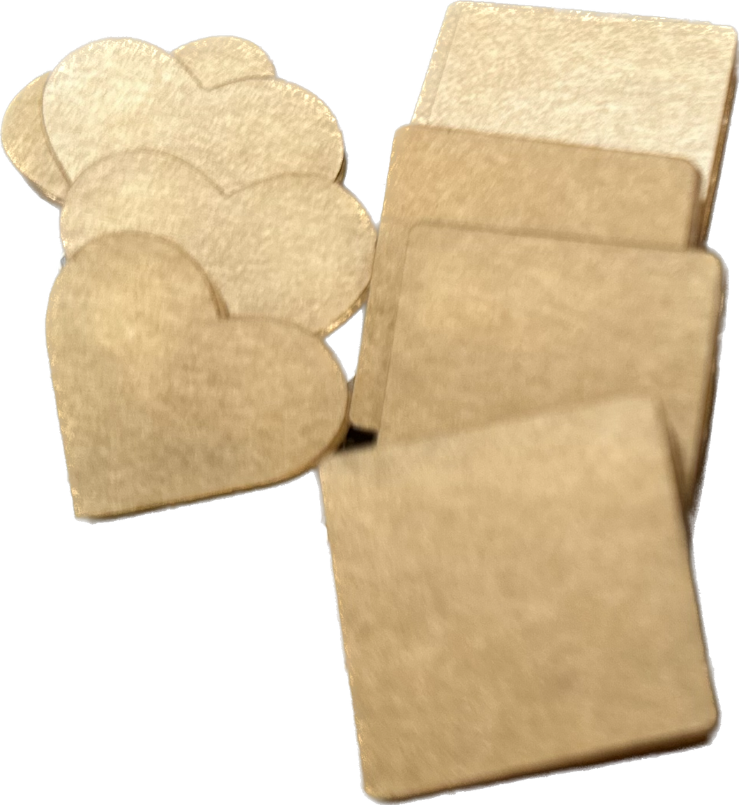 Croc Charm Blanks, Square, Circle, Heart
